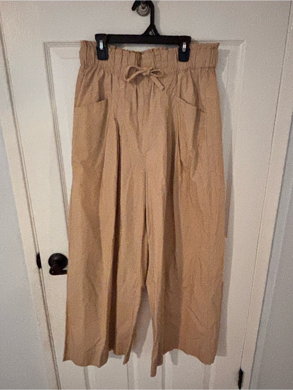 Maeve Men's Drawstring Paperbag Waist Pants — Tan